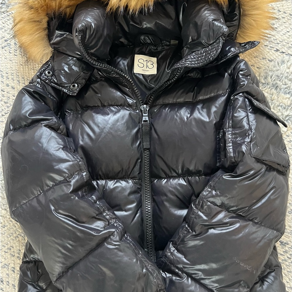 Puffer black faux fur